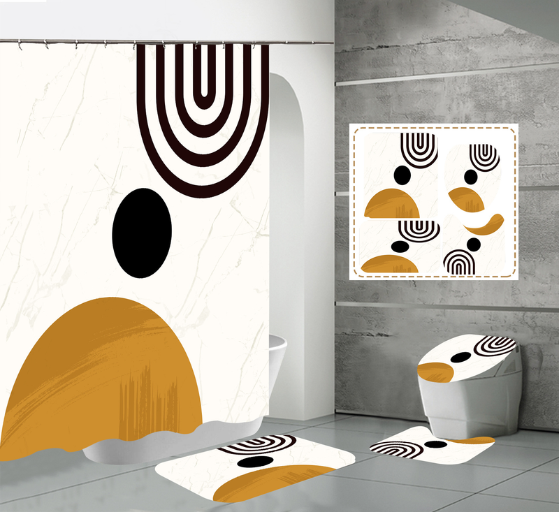 Nordic modern high-definition digital printing waterproof and anti fog polyester high-end hotel partition bathroom_voghion.com