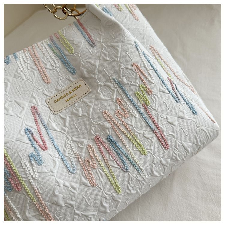 Stickerei linie freizeit pendeln große kapazität Totsen serie mode freizeit einfarbig neue stil schulter tasche weibliche_voghion.com