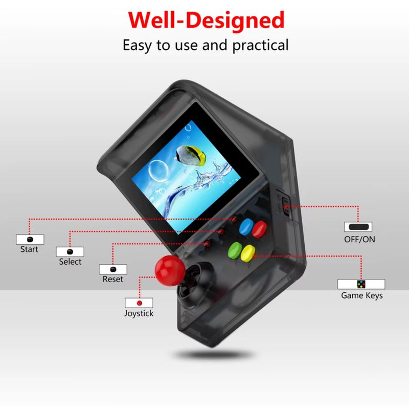 Mini Arcade Retro-Konsole 32-Bit Handheld-Spiel-Player – 500+ integrierte Spiele_voghion.com