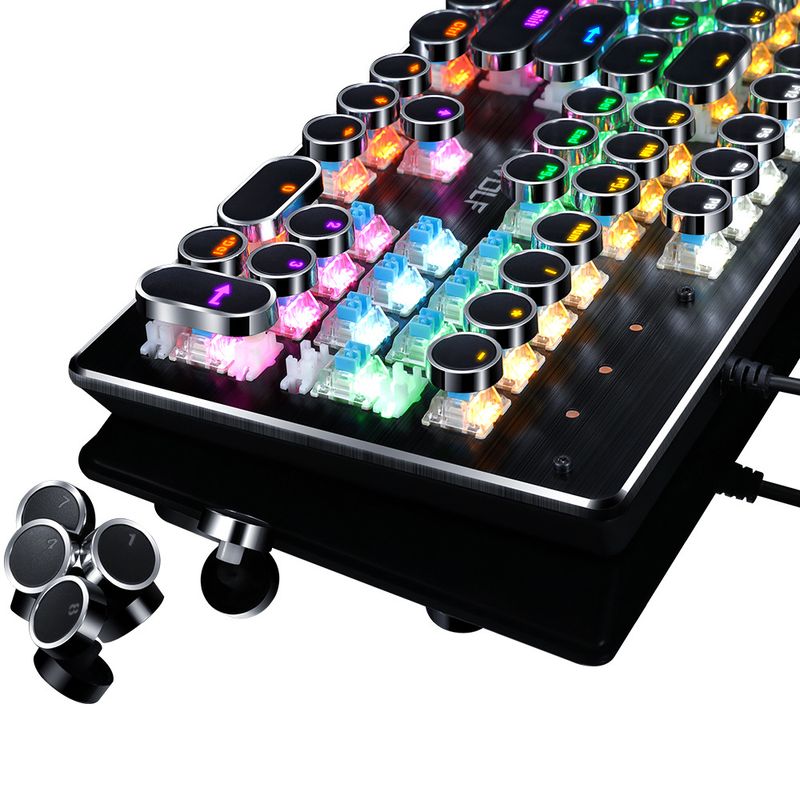 T75 Prava mehanska tipkovnica Žična RGB Mešana lahka kovina E-športna igra Punk Green Axis_voghion.com