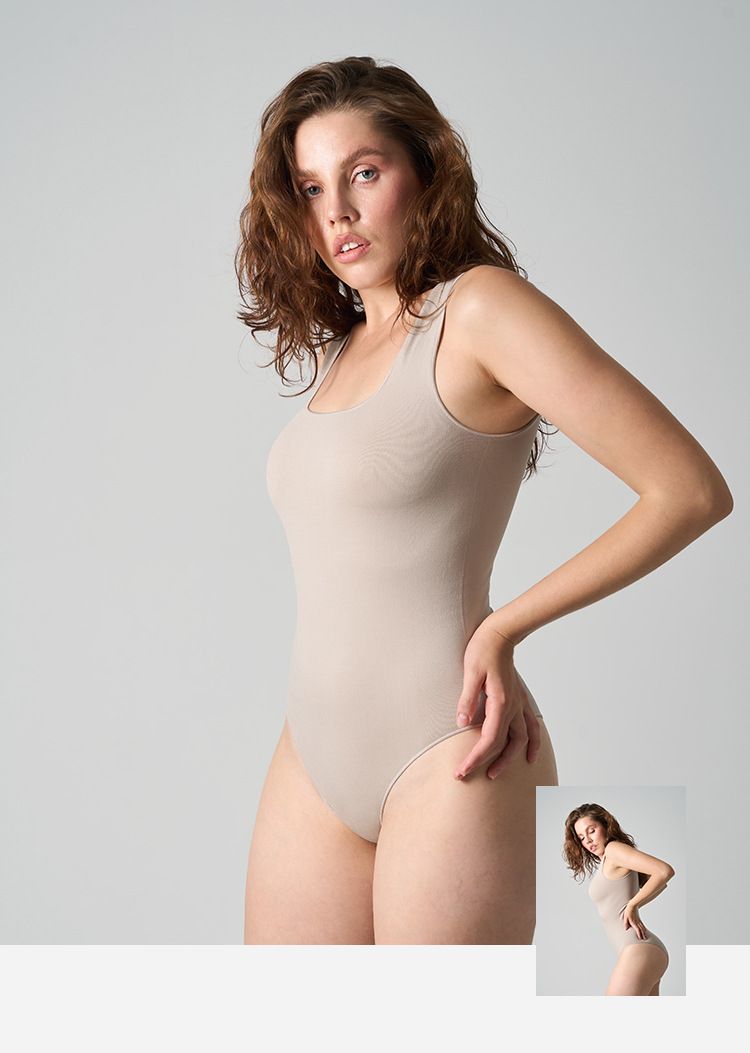 SKIMS Same Seamless European And American Style Hip Lift Tummy Control Shaping Sexy High Elastic One-piece Bodysuit_voghion.com