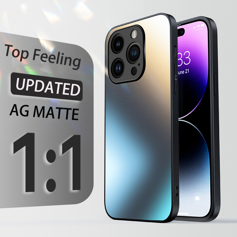 AG Silicone Matte Glass For iPhone 12 11 Max Plus 13 14 Pro X XR XS MAX Frosted Camera Lens Protective_voghion.com