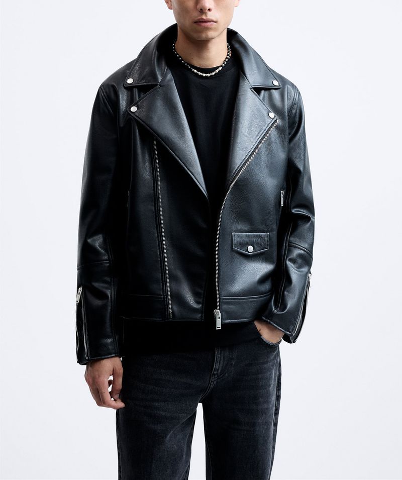 Abbigliamento Uomo 24 Nuovo Giacca Moto in Pelle_voghion.com