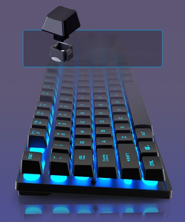 Great Wall K16 Tastatur-Maus-Set, mechanisches Gefühl, verkabelt, leuchtend, USB, schwebend, PUBG, Gaming-Laptop, universell_voghion.com