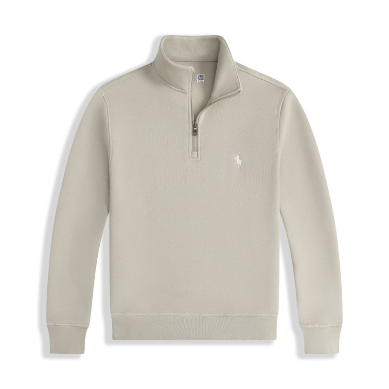 Herbst und Winter New Pony Standard Halbreißverschluss Pullover Reine Baumwolle Stehkragen Doppelseitig Gestrickt Vielseitig Pullover_voghion.com