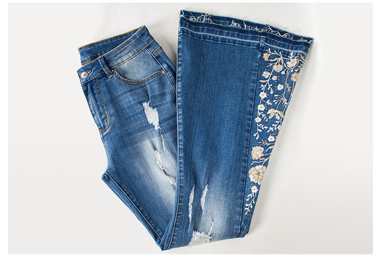 Γυναικεία ρούχα με τζιν για γυναίκες Βαριά βιομηχανία τρισδιάστατο κέντημα 3D Γυναικείο τζιν παντελόνι_voghion.com
