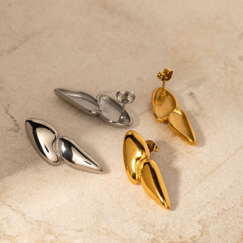 Orecchini a forma di fibbia per orecchini a forma di ravanello in acciaio inossidabile dorato alla moda, orecchini a bottone_voghion.com