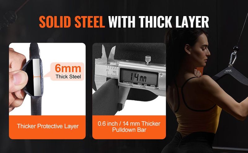 VEVOR LAT Pulldown Bar Tricep Handle Attachment V-bar Cable Machine For Home Gym_voghion.com