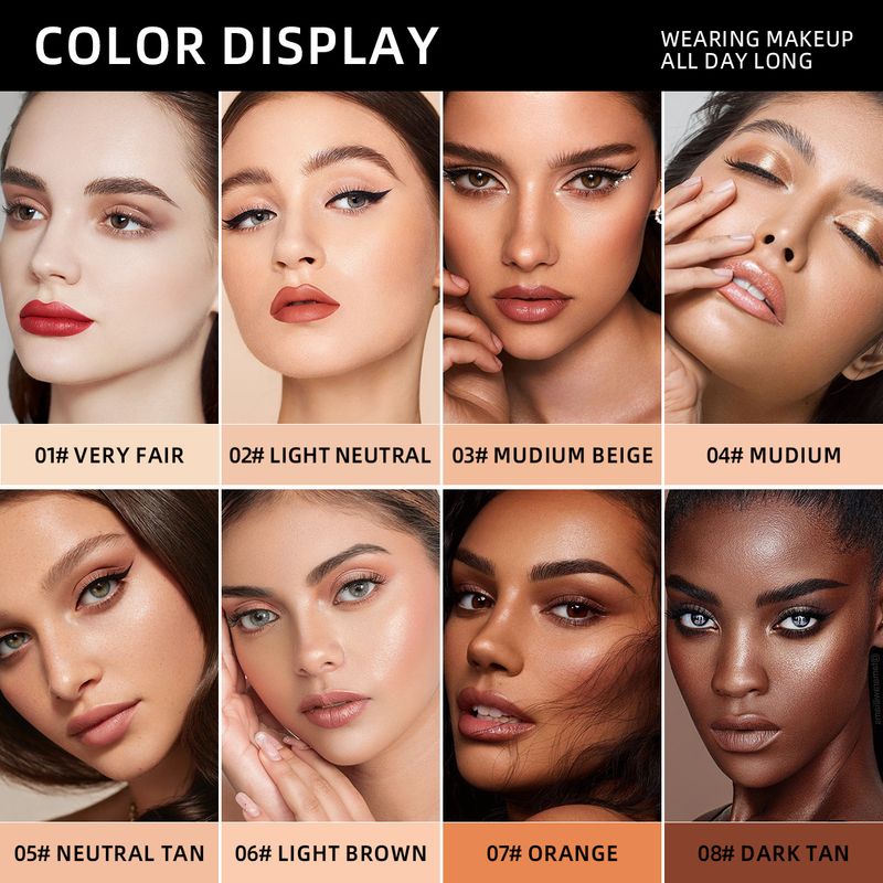 Fond de teint visage New Press Foundation Anti-cernes waterproof et anti-transpiration Anti-cernes Soft Focus Anti-sébum Longue tenue_voghion.com