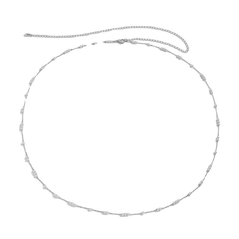 Catena da vita con perle per donna, accessorio in metallo di alta qualità, catena per pantaloni, gioielli in stile semplice e di nicchia_voghion.com