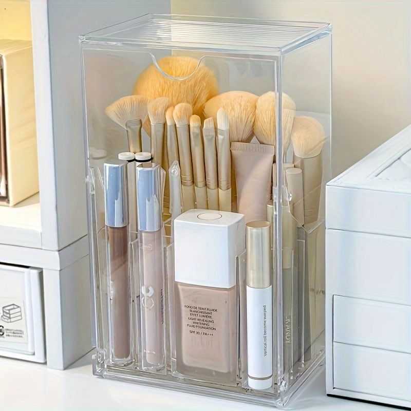 Bürstenhalter mit kippbarem Deckel – transparenter PS-Organizer_voghion.com