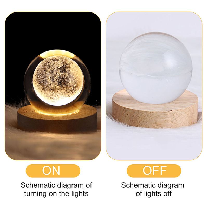 Lampada a sfera di cristallo 3D unica con proiezioni di galassie e pianeti, luce notturna USB per un'atmosfera accogliente, sfera al plasma_voghion.com