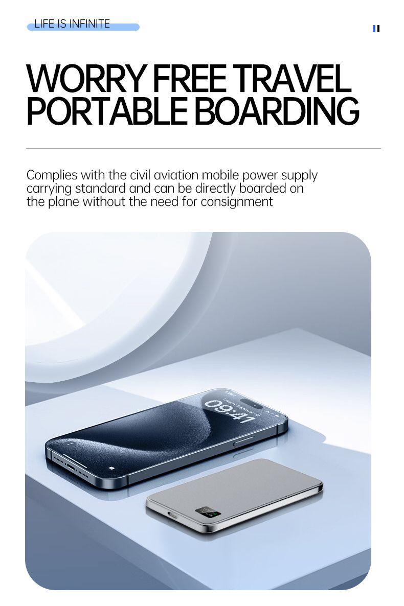 Batterie externe magnétique sans fil OnePlus 50 000 mAh, charge rapide, portable, affichage, Mag Safe, compatible avec iPhone, Samsung et Xiaomi_voghion.com