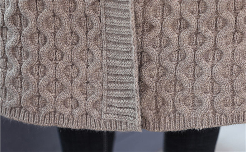 Winter Clothes Women Solid Single Breasted Long Sleeved Coat Knitted Cardigan Oversized Cardigan Thick Sweaters for_voghion.com