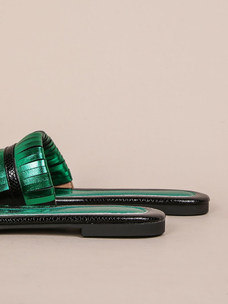 Damenschuhe Heißer Verkauf Flache Hausschuhe Sommer Neues Nischendesign Spitz Offene Spitze Breite Sandalen Mittlerer OstenGoldene Schuhe_voghion.com
