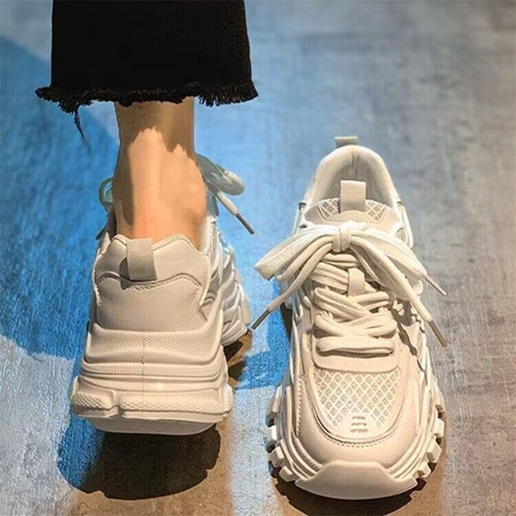 Scarpe da papà con lacci, scarpe sportive casual, scarpe singole con punta tonda e lacci, scarpe da donna all'ingrosso, stile estivo 2024_voghion.com
