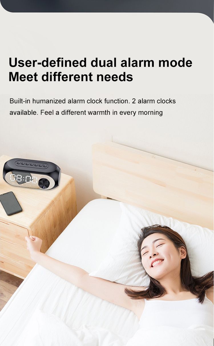 Alarm Clock Radio FM Bluetooth Speaker Portable Subwoofer Caixa De Som Sound Box Music Wireless Mini Woofers Bocina Lamp Column_voghion.com