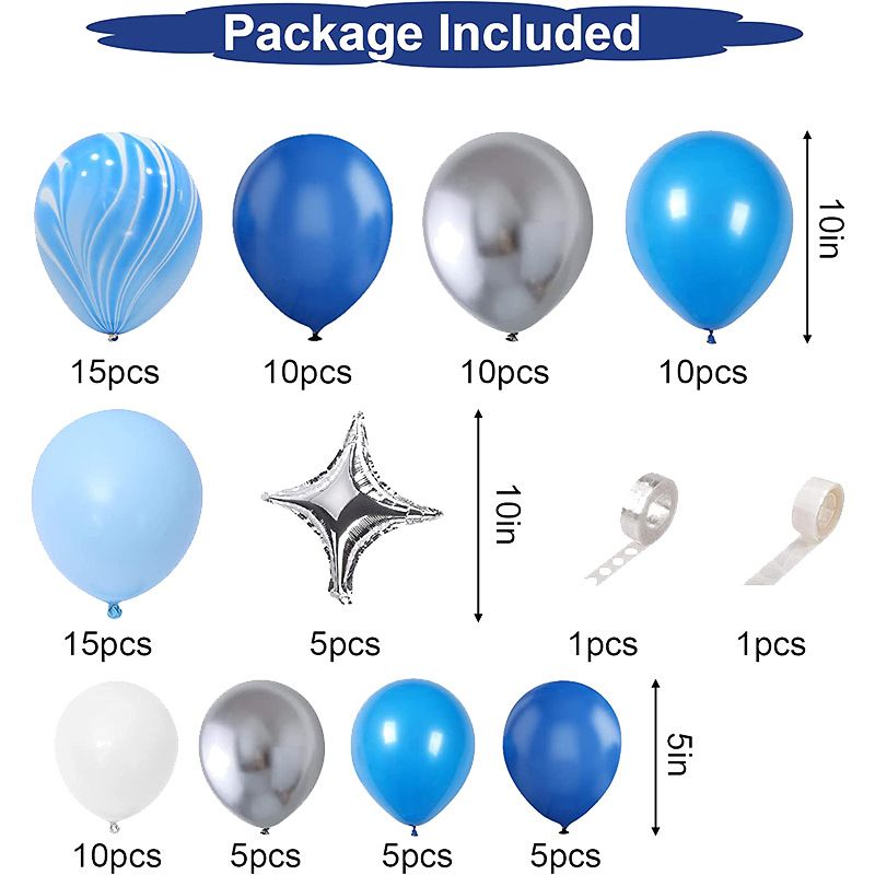 Blue Ocean Series Balloon Chain Set Birthday Party Venue Layout Metal Balloon Set_voghion.com