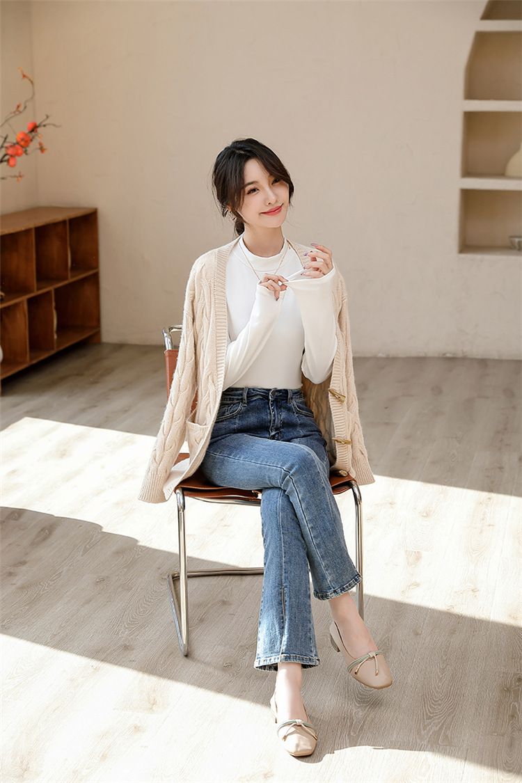 Double-Sided Thermal Base Shirt For Women, Autumn And Winter New Style, Half Turtleneck, Thickened, Warm, Slim Fit,_voghion.com