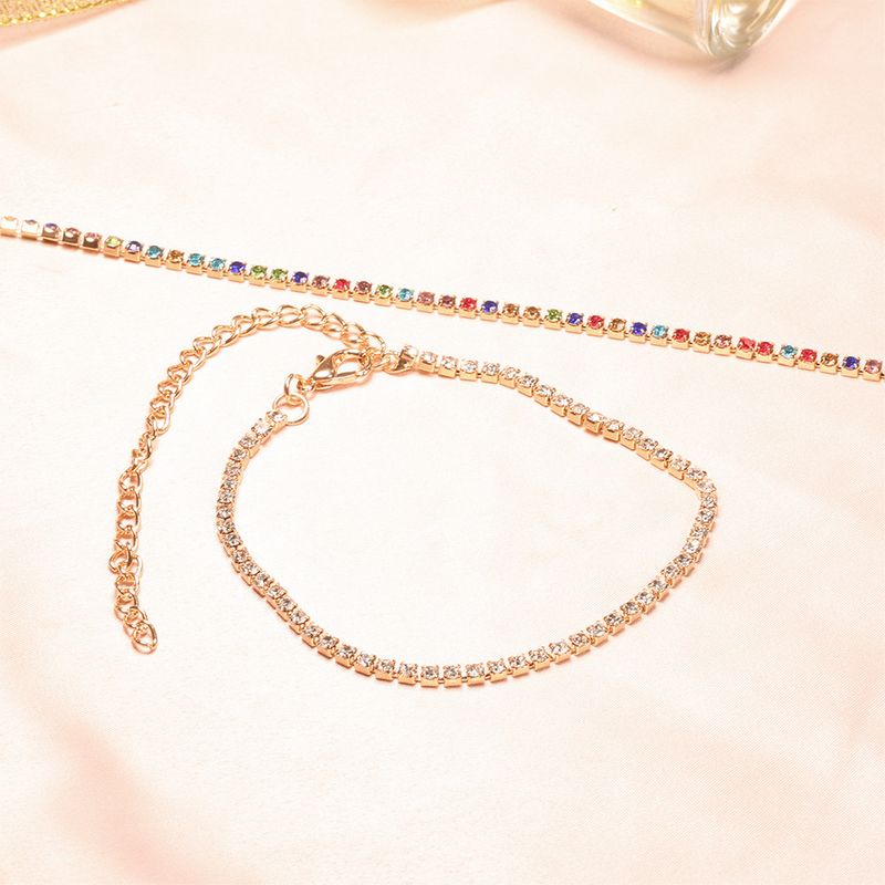 Fashionable And Minimalist Summer Street Photo Ankle Chains, Colorful Claw Diamonds, Multi-layer Foot Accessories_voghion.com