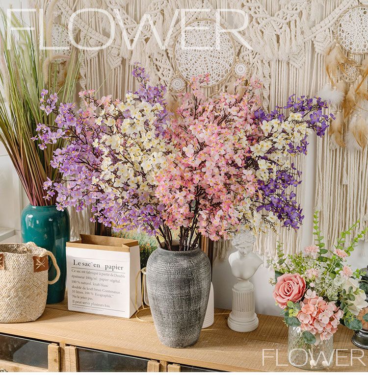 Suministros para fiestas Linterna de nieve Lane Montaña Flores de melocotón Flores artificiales Decoración del hogar_voghion.com