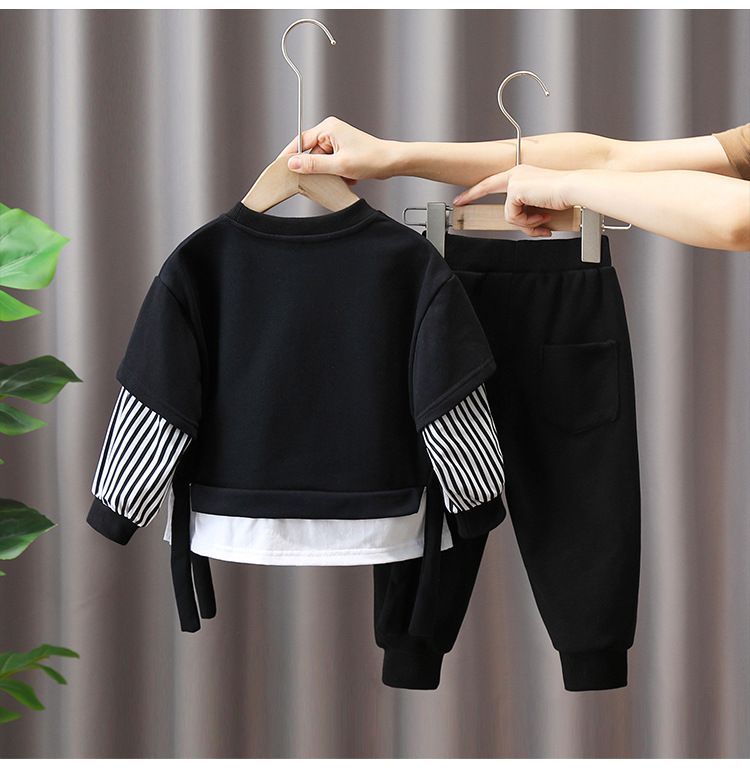 Abbigliamento per bambini Primavera e autunno Street Felpa due pezzi_voghion.com