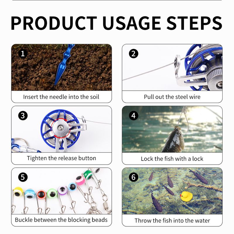 Leurre Live Clip, verrou de roue géant en acier inoxydable, anti-tension, accessoires de pêche, corde de pêche portable anti-hameçon_voghion.com
