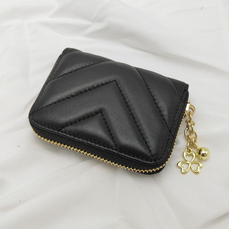 Portafoglio corto da donna in vera pelle, grande capacità, con cerniera, alla moda, 2025_voghion.com