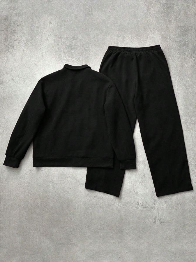 Completo da uomo con giacca sportiva oversize con zip e jogger – Due pezzi streetwear con strisce a contrasto (nero/grigio/blu navy, S-XXL)_voghion.com