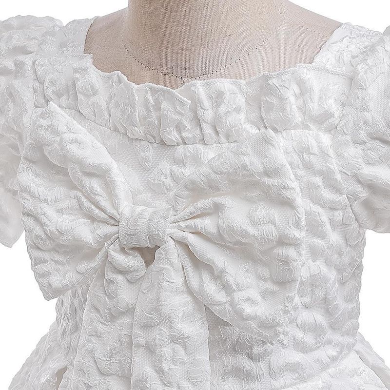 Vêtements pour bébés filles, style Royal, robe de princesse à manches bouffantes avec grand nœud, pour fête d'enfants_voghion.com