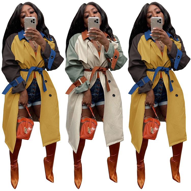 Dametøj Efterår og vinter Ny mode Casual Trench Coat_voghion.com