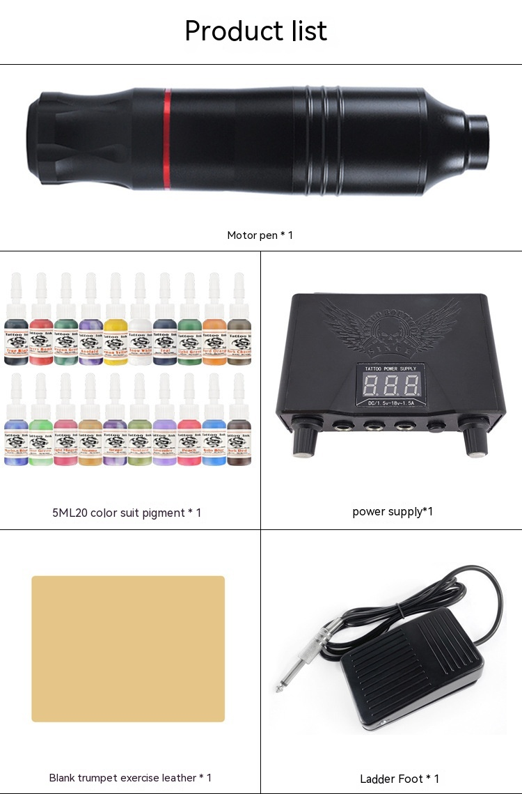 Set di 20 attrezzature per tatuaggi con penne Color Power God Motor Student_voghion.com