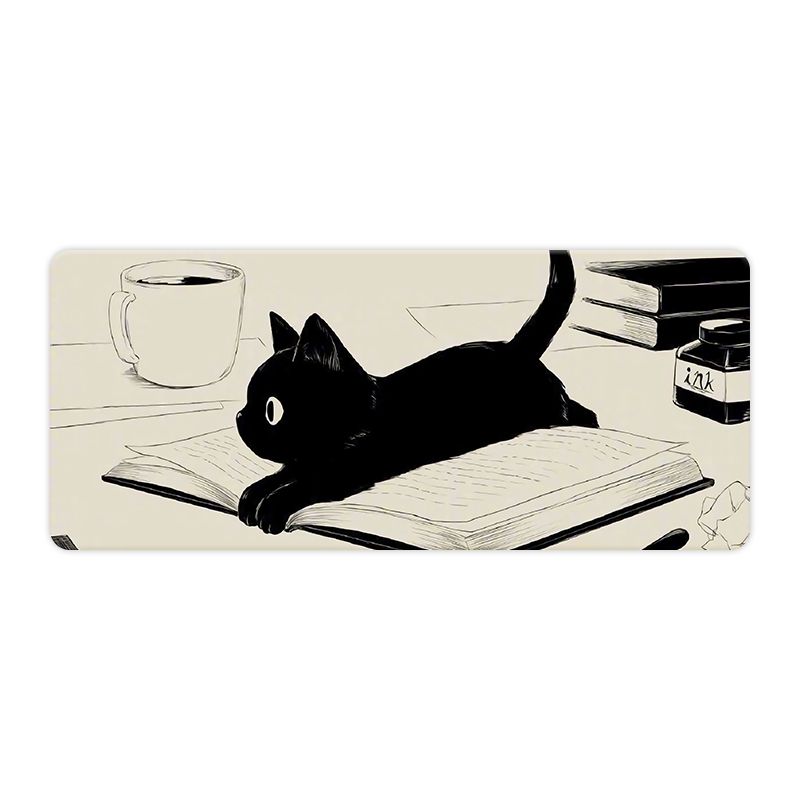Unschlagbare Qualität, handbemaltes Katzen-Mauspad, supersüß, für Mädchen, verdickter Kinderschreibtisch, große Büro-Tastatur-Tischmatte_voghion.com