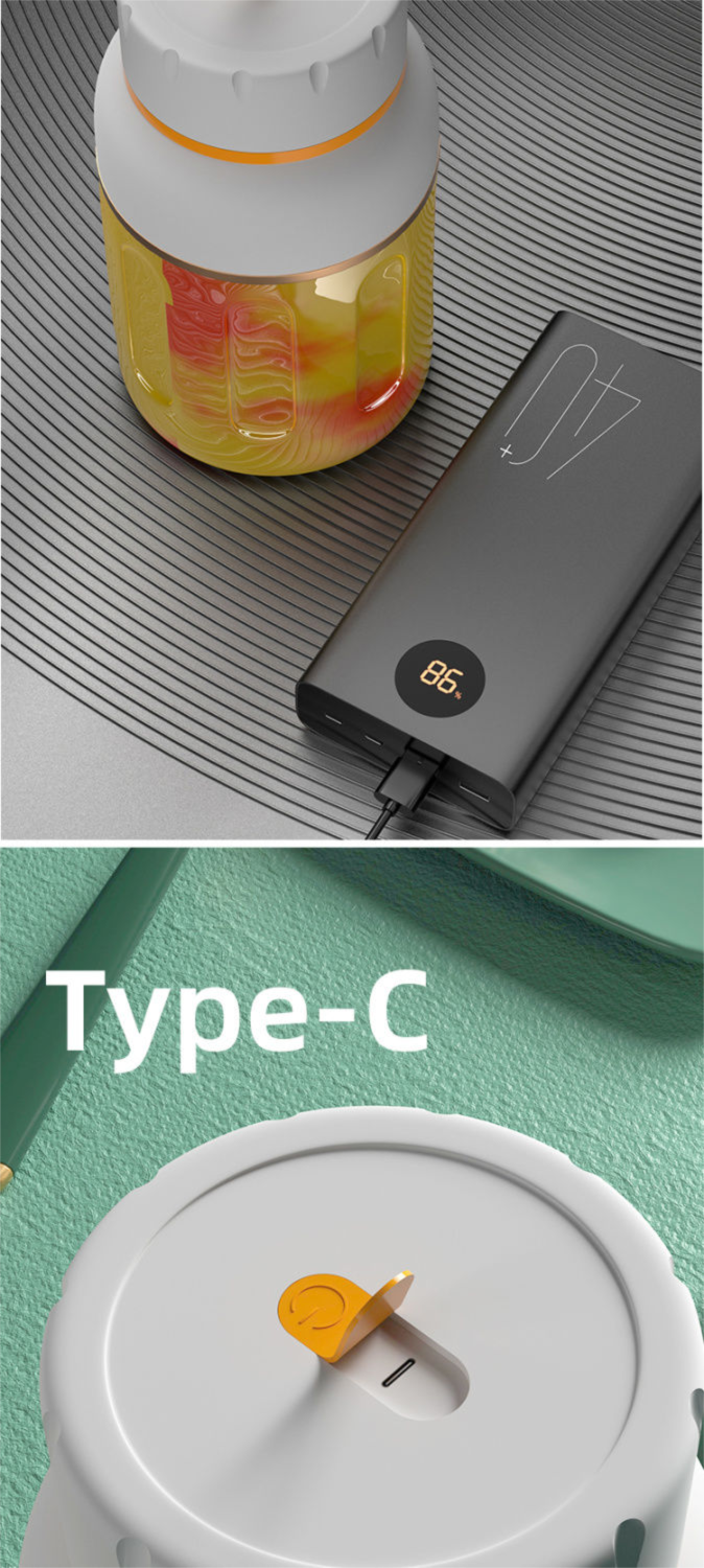 Entsafter der deutschen Marke, kabellos, große Kapazität, tragbar, Entsafter, Eiszerkleinerung, Mixerbecher mit Doppeldeckel_voghion.com