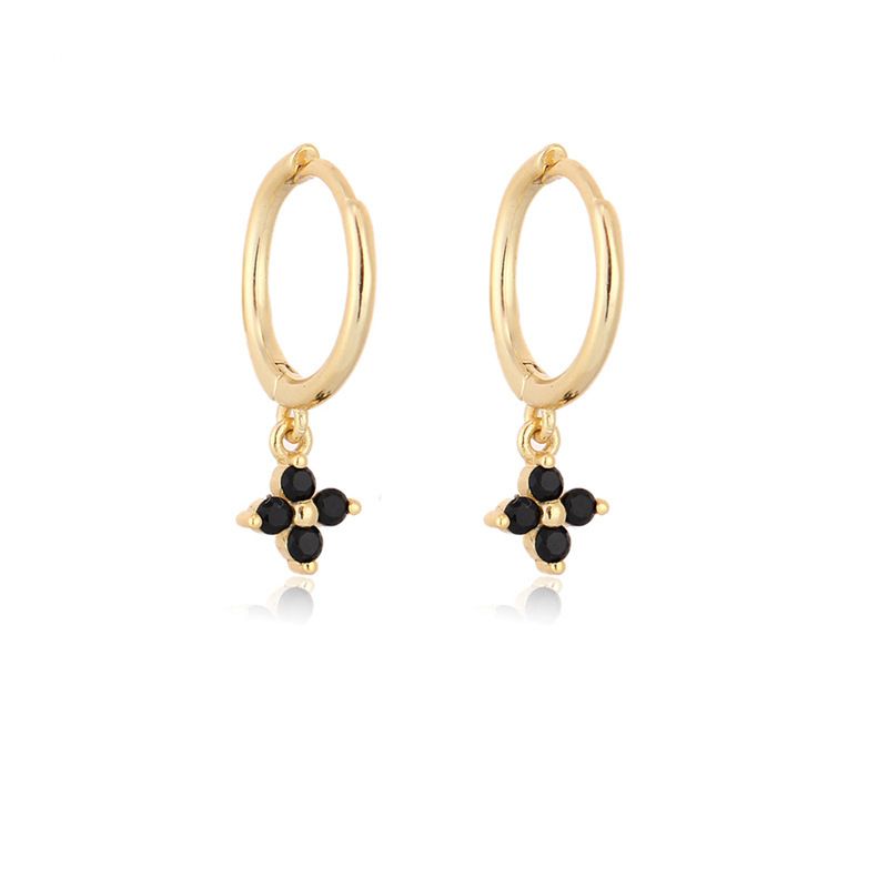 Geometric Floral Inlaid Diamond INS Trendy Elegant Ear Clips French Style Multicolor Zircon Earrings For Women_voghion.com