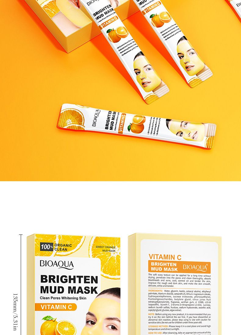 BIOAOUA Dead Sea Mud Whitening Mud Mask 8gx10pcs Hydrating Oil Control Cleansing Mask Moisturizing Mask_voghion.com