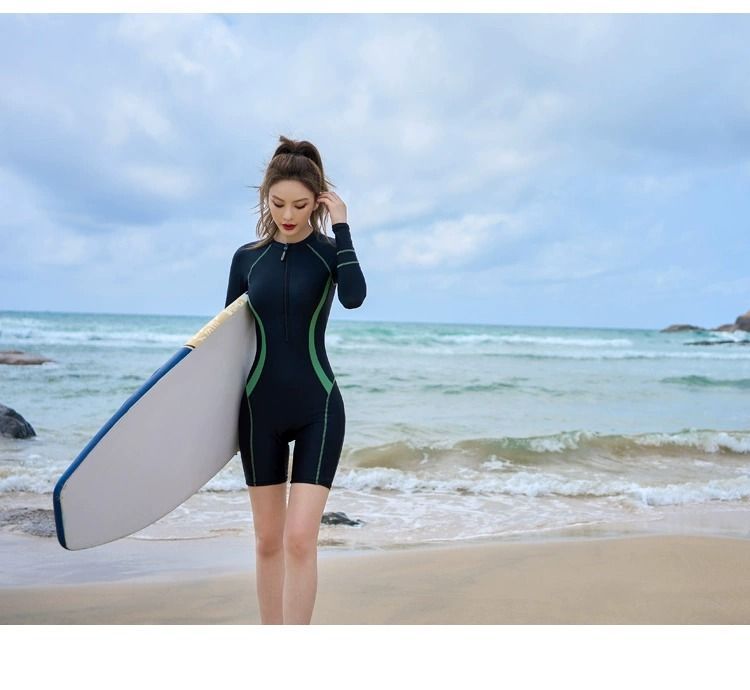 Einteiliger Badeanzug für Damen, konservativ, 2025, neu, langärmelig, Sonnenschutz, Surfen, Schwimmbad, speziell für heiße Quellen_voghion.com