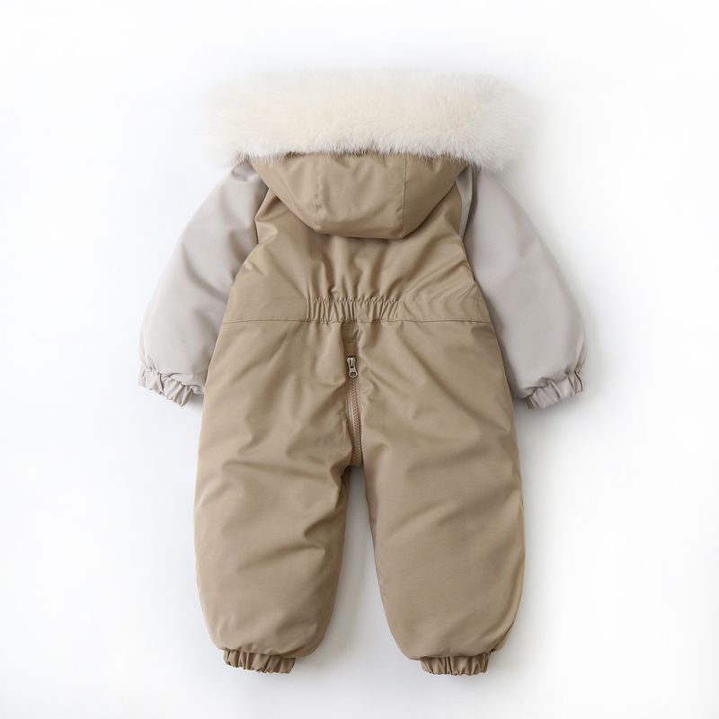 Unisex Baby Snowsuit One-Piece Winter Ski Suit For Toddlers 1-3 Years (80-120cm) - Lightweight Nylon With Hood_voghion.com