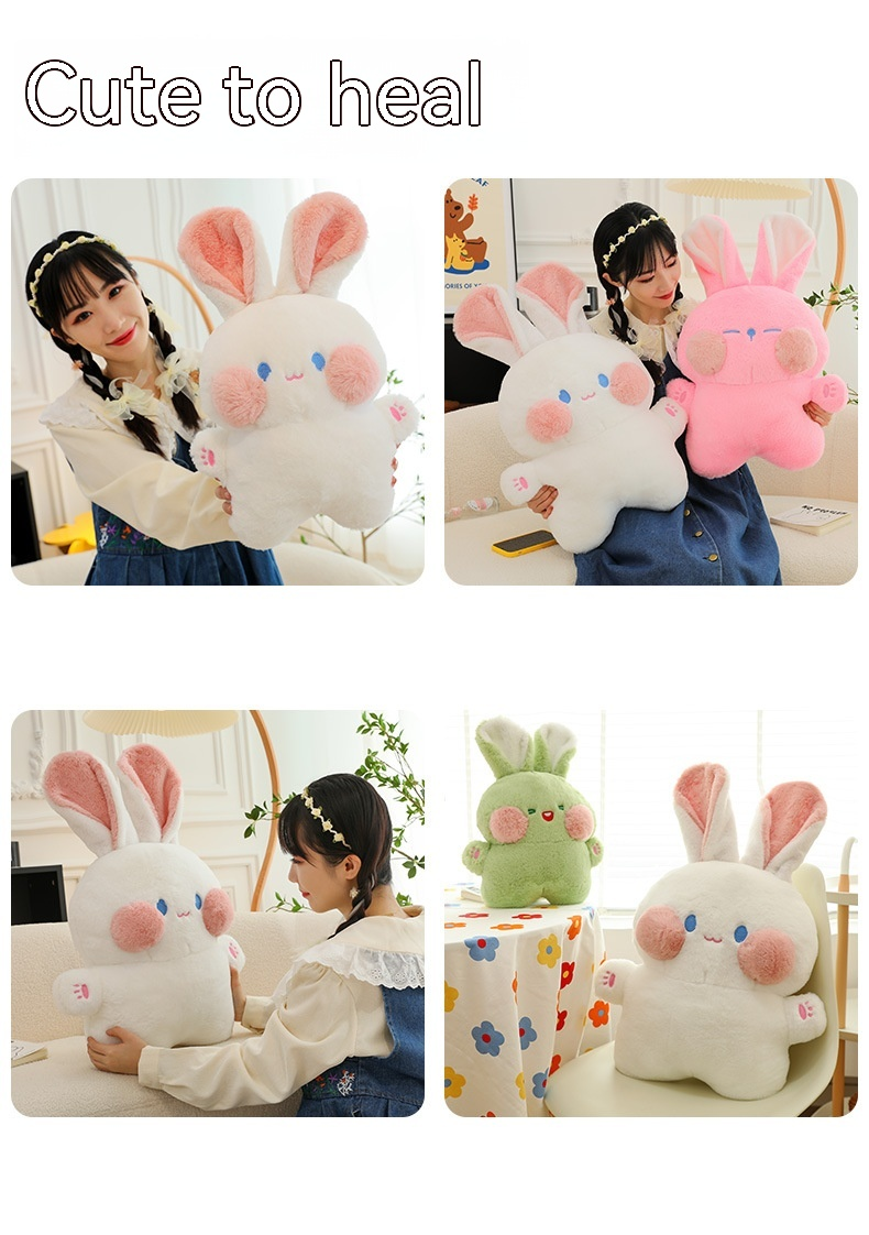 Muñeco de peluche de conejo Dudu con pelo cortado, muñeco de conejo pequeño, almohada para tirar como regalo_voghion.com
