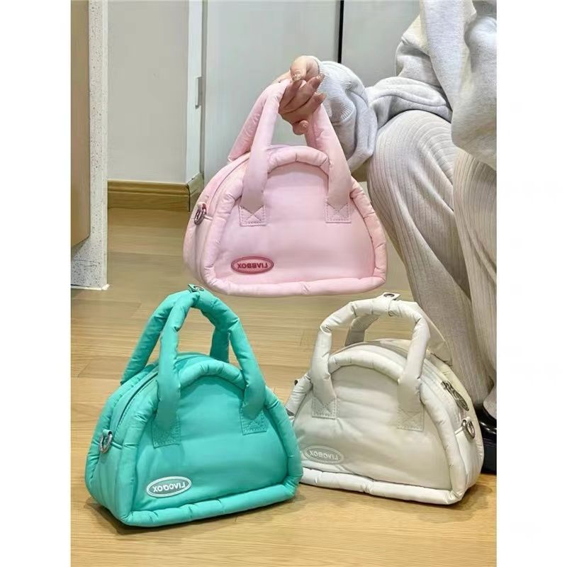 Borsa a tracolla in peluche in cotone per autunno e inverno, casual, portatile, a spalla, per pendolarismo di nicchia_voghion.com