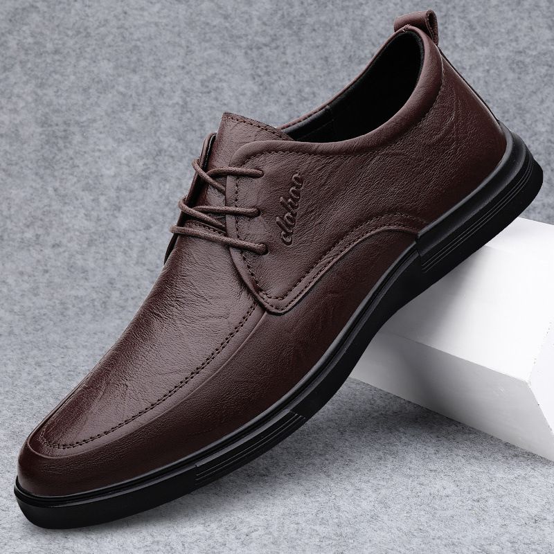 Summer Formal Breathable Sandals Business Casual Soft Sole Men's Genuine Leather Hollow Dad British Style Hole Shoes_voghion.com