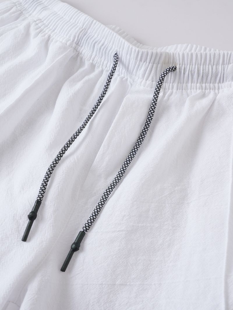 Men's Linen-Cotton Drawstring Shorts – Breathable Summer Casual & Beach Pants (S-XXXL, Relaxed Fit, Quick-Dry, Machine Washable)_voghion.com