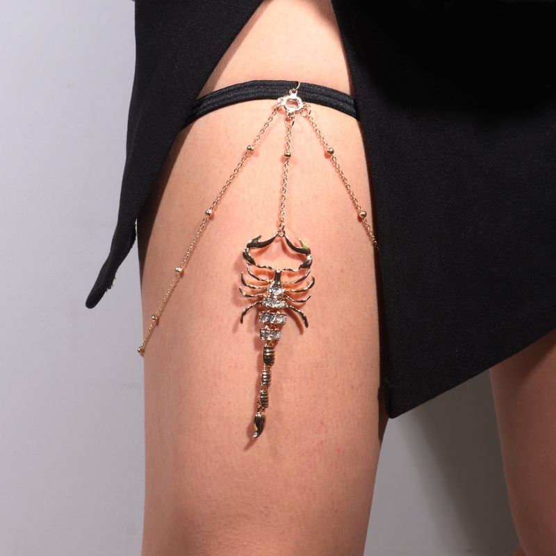 Sexy coscia elastico serpente lungo scorpione bohémien moda multistrato catena corpo gioielli_voghion.com