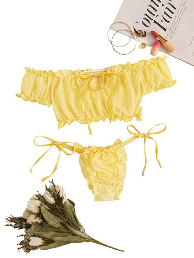 2020 New Style Swimsuit Two-Piece Lace Lingerie Sexy Nightwear_voghion.com