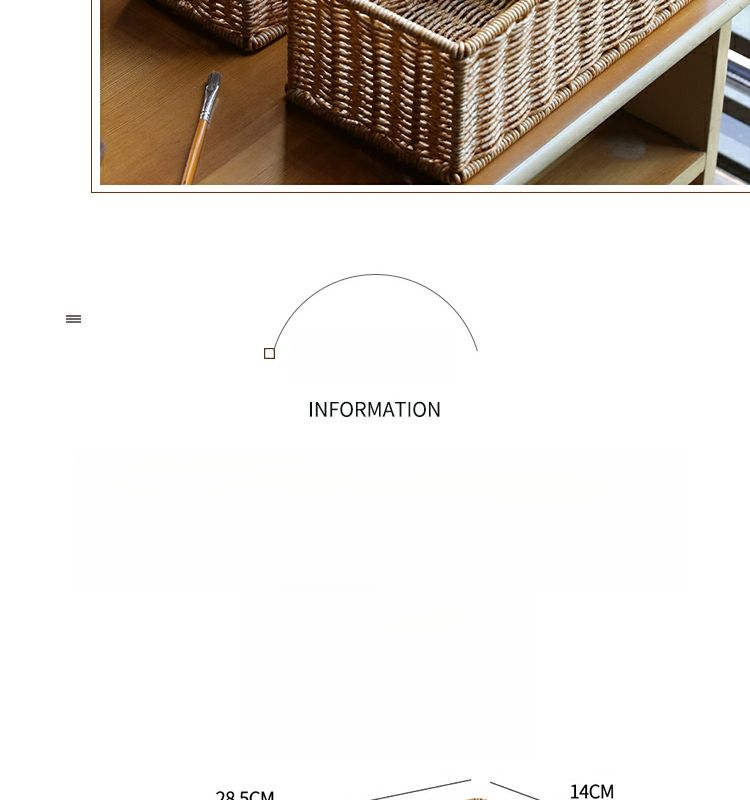 Cestino portaoggetti da tavolo Pulan, in rattan, per bagno, soggiorno, telecomando, cucina, spezie_voghion.com