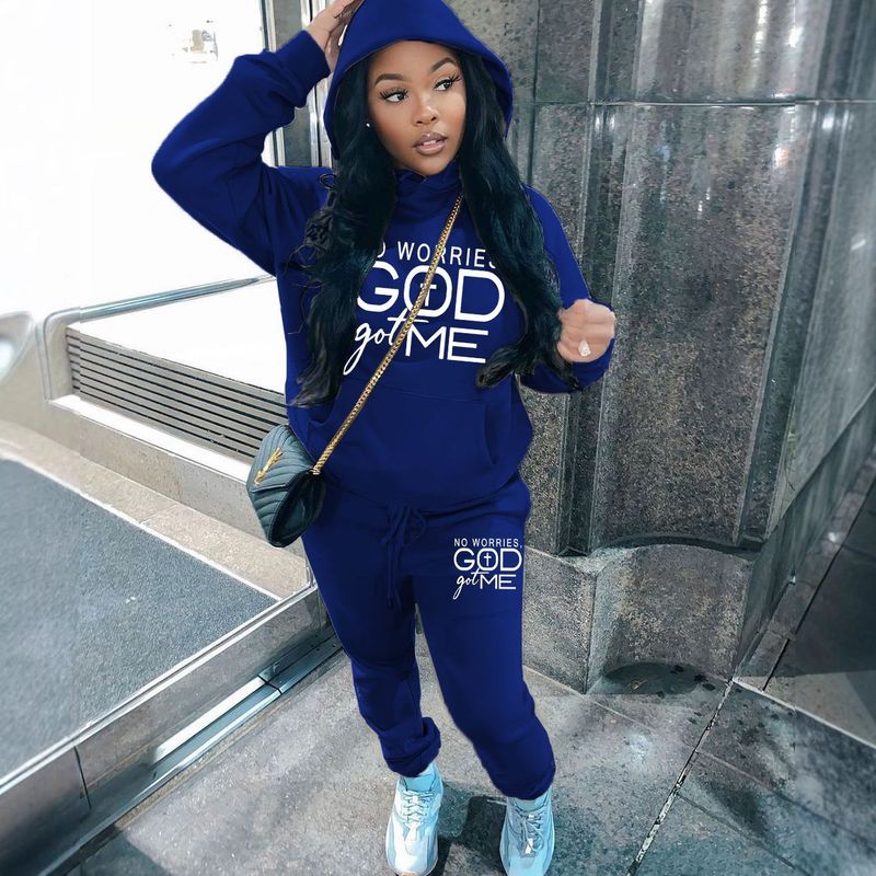 Windjacke mit Revers und Karomuster für Damen, zweiteiliger Kapuzenpullover mit lässigem Aufdruck und Samtpullover für Damen, Sportanzug_voghion.com