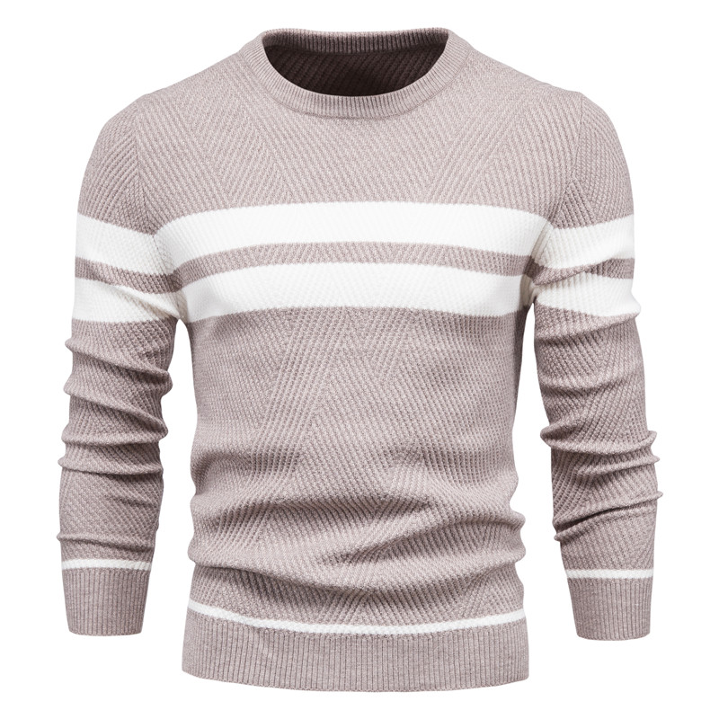 Neue Herbst Pullover Männer Pullover Oansatz Patchwork Langarm Warme Dünne Pullover Männer Casual Mode Pullover Männer Kleidung_voghion.com