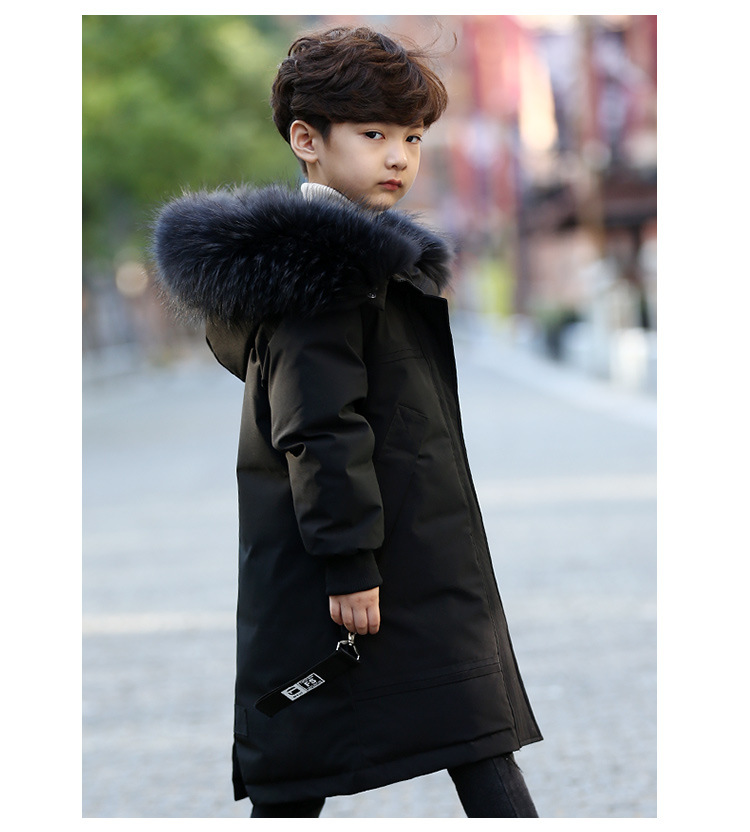 Kinderkleding Jongens Middellange en Lange Witte Eendendons Casual Jas_voghion.com