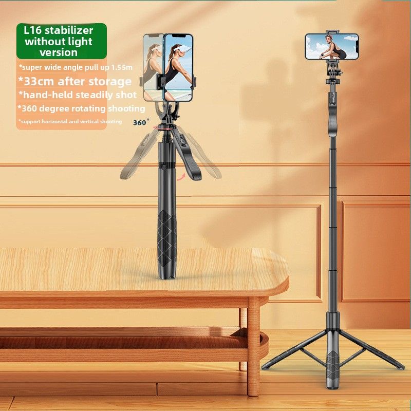 Selfie-Stick-Stativ L16 Anti-Shake Einziehbarer Handyhalter Tragbares Live-Übertragungsfoto-Desktop-Stativ für Reisen_voghion.com