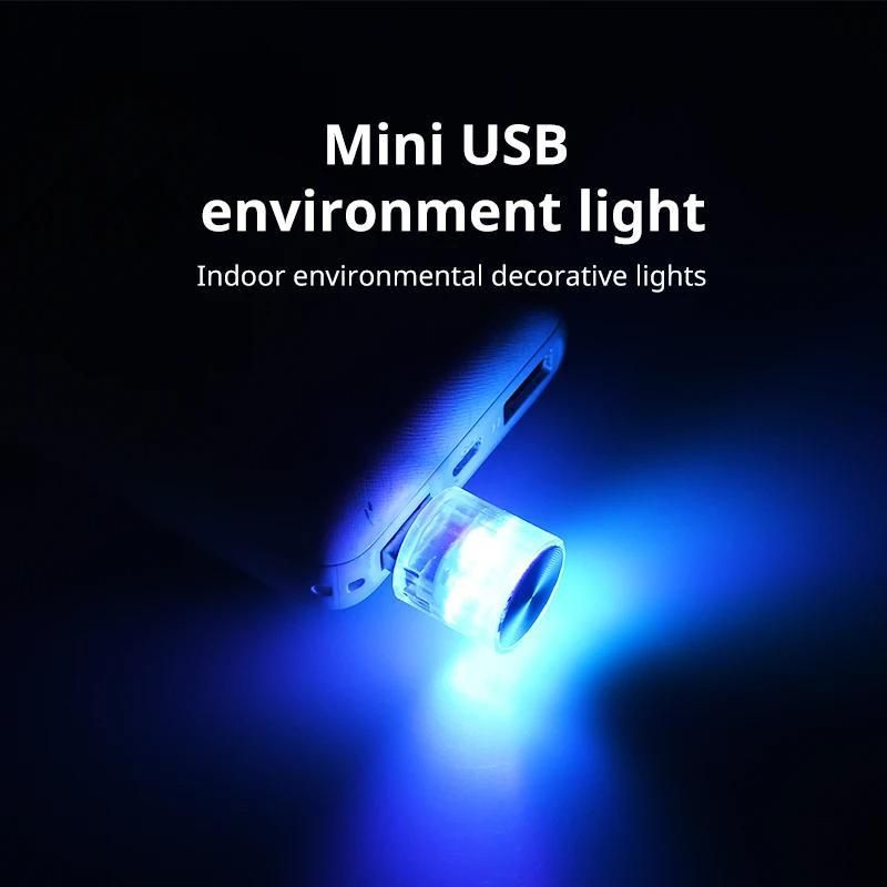 varmt sælgende bil LED omgivende lys mini USB interiør atmosfære lys dekoration bil bærbar lys plug and play_voghion.com